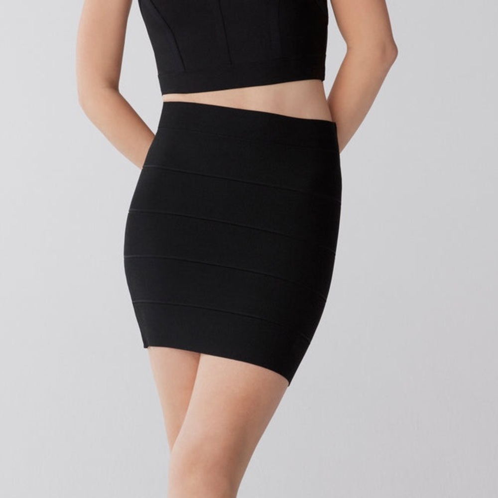 BCBG MaxAzria Black Bandage Mini Skirt